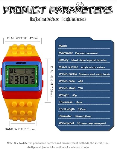 Miniatura 3 de XCZAP Reloj electrónico luminoso de los deportes de los bloques de construcción del arco iris