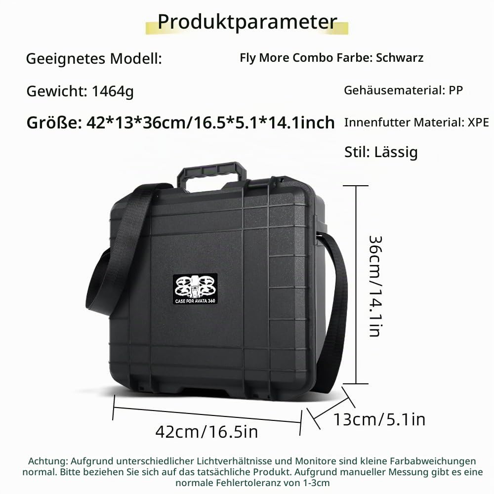 Avata 360 Hülle, wasserdichte harte Tragetasche für DJI Avata 360 mit RC 2 Fernbedienung, tragbare Aufbewahrungstasche, Reisetragetasche für DJI Avata 360 Fly More Combo Zubehör