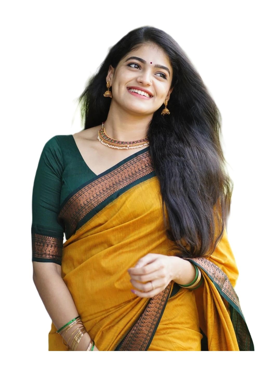 Women's Kanjivaram Soft Silk Saree With Blouse Piece-image-2