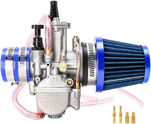 Miniatura 2 de Carburador mejorado con cámara de flotador transparente con kit de filtro de aire de admisión, aguja de inyector ajustable para scooter,