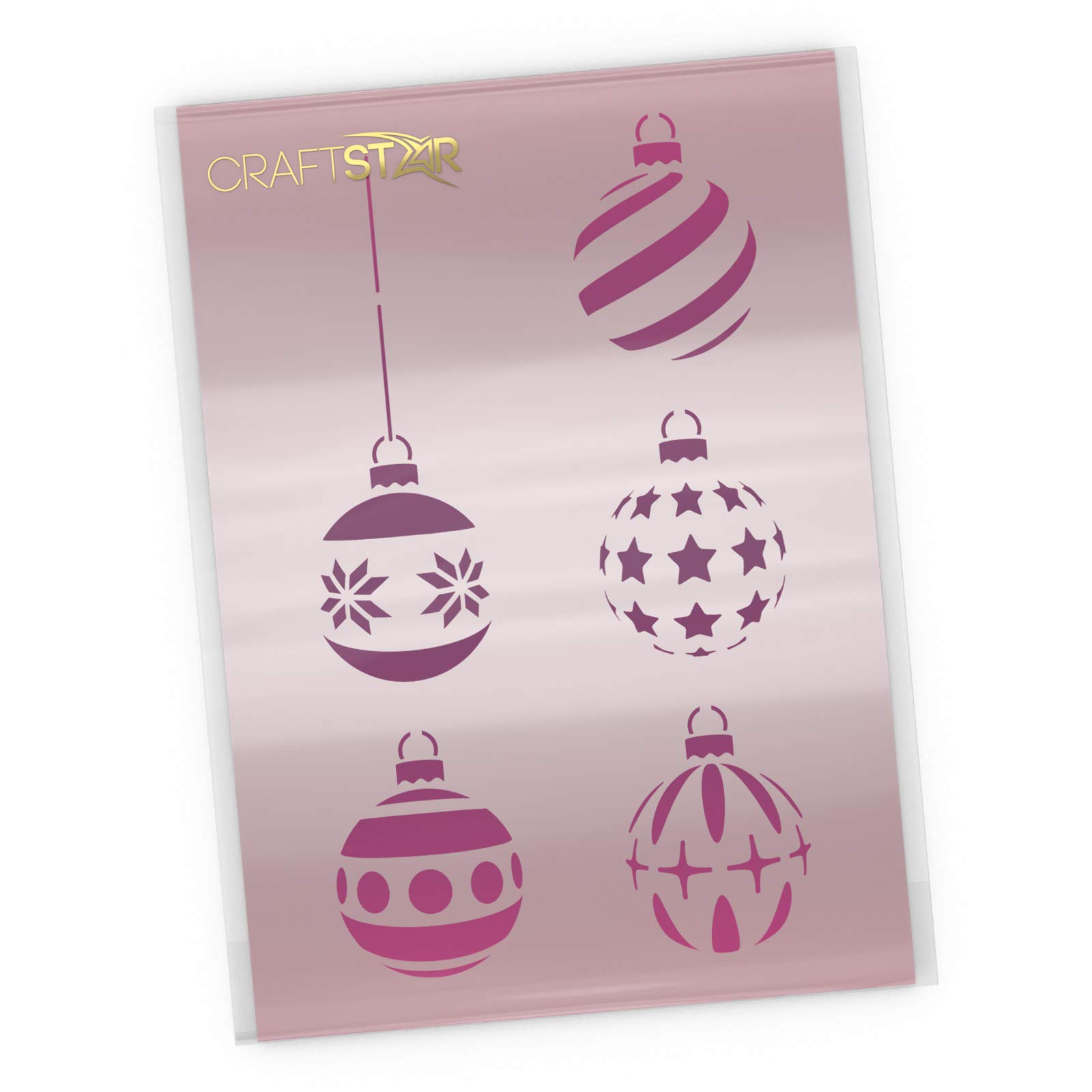 Christmas Baubles Stencil Set- Xmas Craft Template