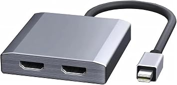 Mini Displayport to Dual HDMI Adapter, Dual 4K@60Hz Resolution, MDP to 2 HDMI Hub Multi Stream Transport Support 4K Resolution for Windows and Mac System