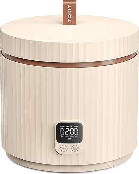 Compact Mini Rice Cooker Small Kitchen 3-Cup Uncooked / 6-Cup Cooked, Non Stick Ceramic Inner Pot Rice Maker, 24H Timer Delay, Auto Keep Warm, 8 Functions Multicooker For Brown Rice, Steam, Soup