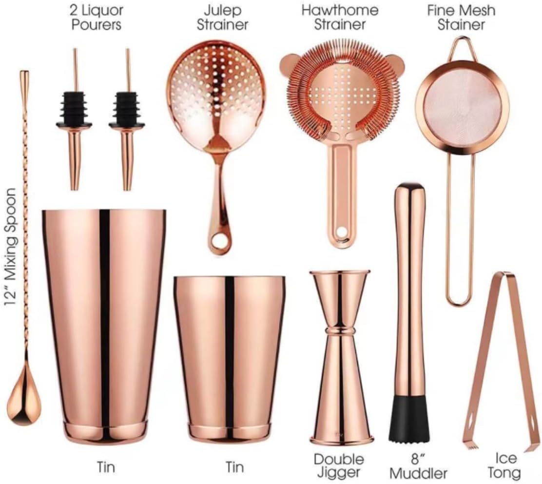 ステンレススチール製シェイカー 13ピース ボストンシェイカーセット カクテルミキサー