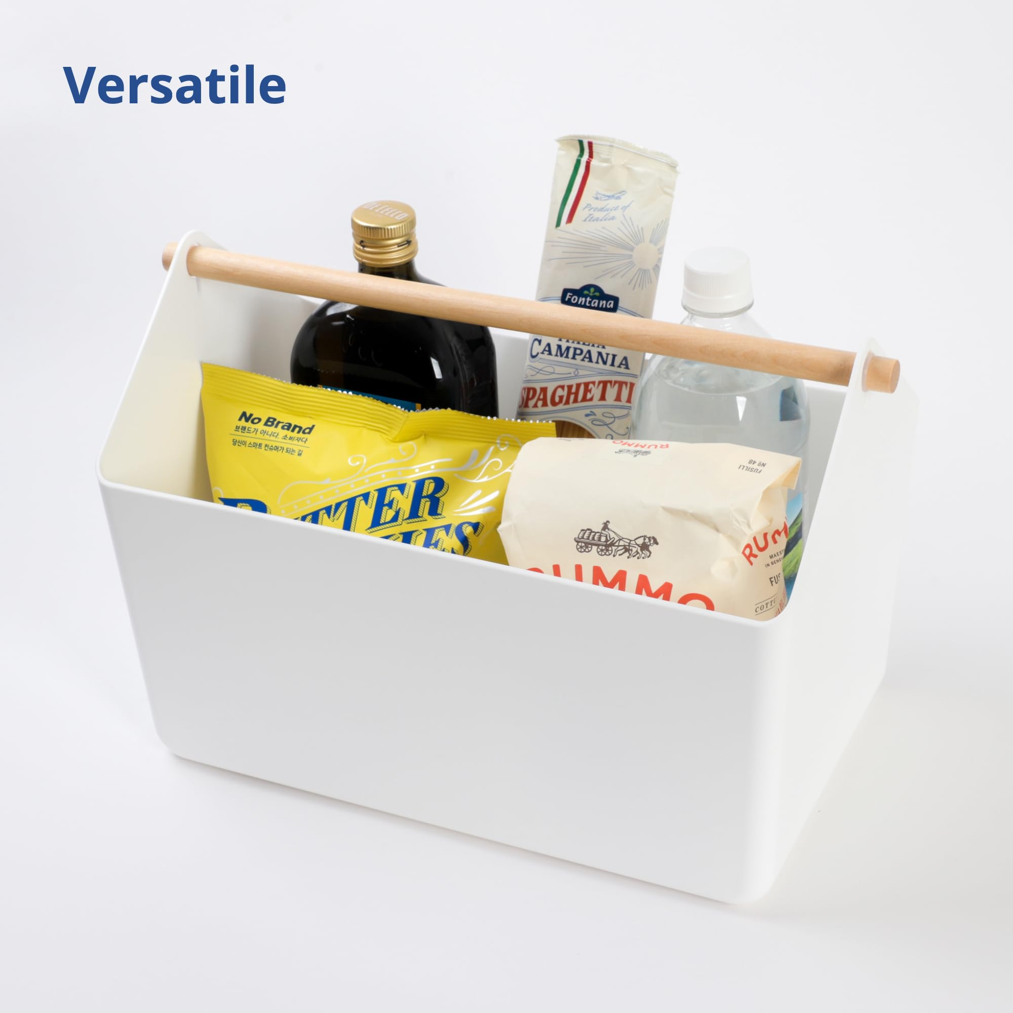 Cestino Organizzatore Blue Ginkgo Verde Con Manico In Legno - 10,5L Per Bagno, Cucina O Pulizie - Foto 4