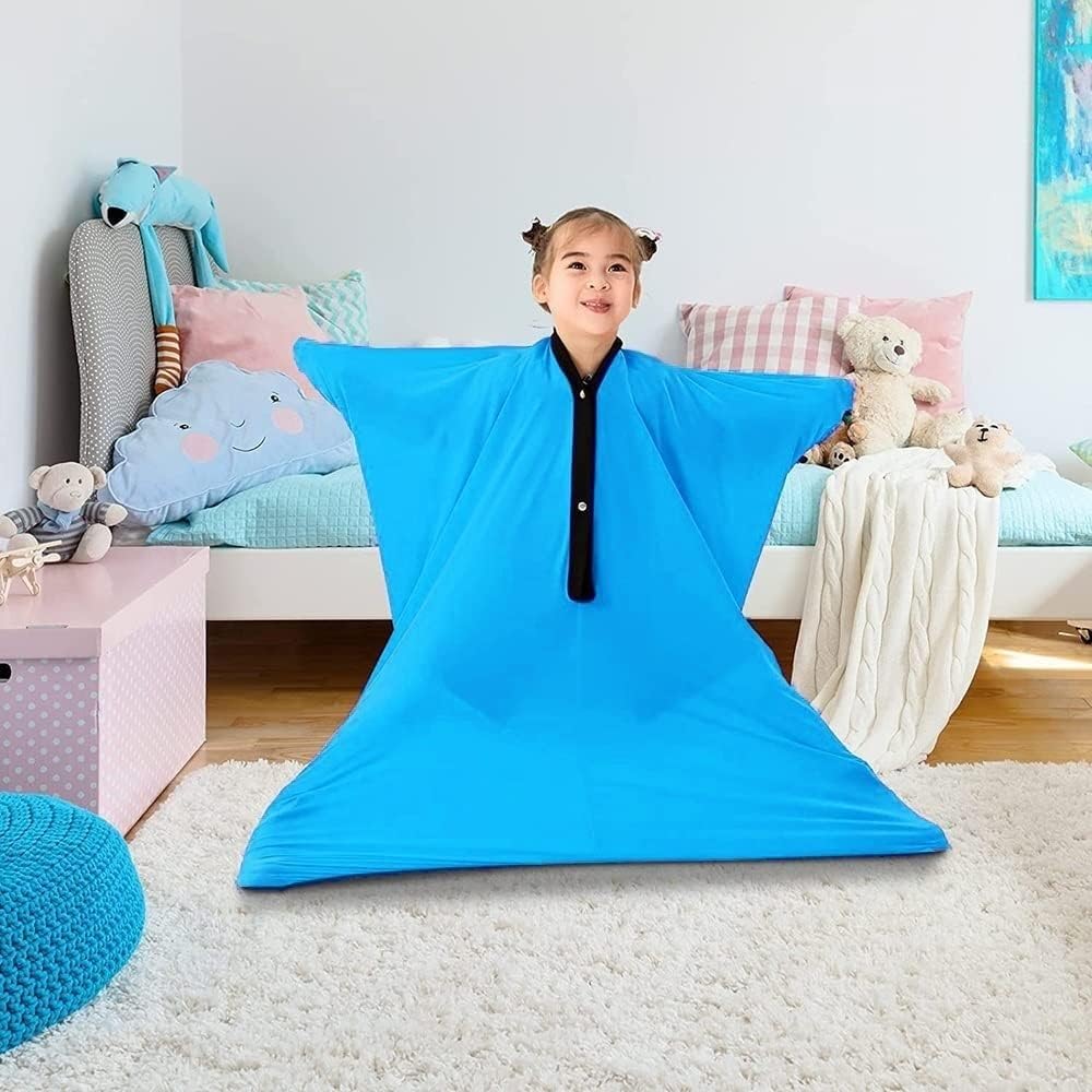 Saco Elástico For Adolescentes Con Movimiento Dinámico Y Sensorial Sox Body For Autismo Y Trastornos Del Procesamiento, Juguetes, Manta De Terapia Calmante For Ayudar A Relajarse Y Concentrarse(Hellbl
