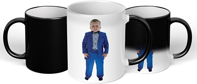 Hasbulla Mug Secret Santa Christmas Gift Humour Gag Gift Funny Mugs for Men Gift for Woman Xmas Present Funny Novelty Meme Mug Perfect Weird Gag Gifts for Office Blue Suit (Magic Mug)