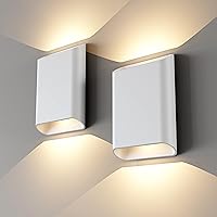 Vista 8 de Luces de pared para dormitorio, luz de pared interior arriba y abajo, apliques de pared exteriores LED regulables, luz de porche moderna de 7.8