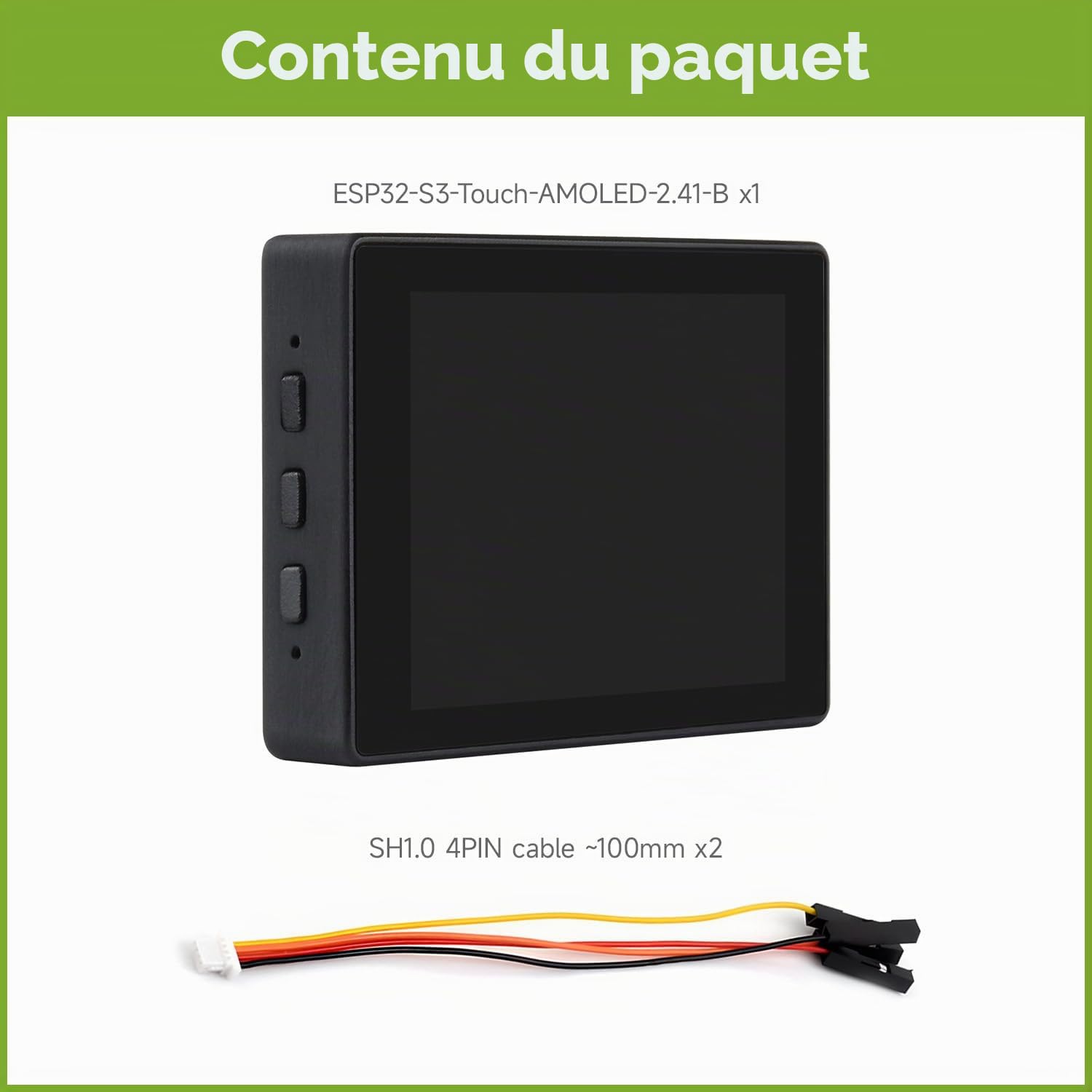 Waveshare ESP32-S3 2.41inch AMOLED Touch Display Development Board, 600x450, 32-Bit LX7 Dual-Core Processor, Onboard Accelerometer and Gyroscope Sensor, ESP32 with Display with Case