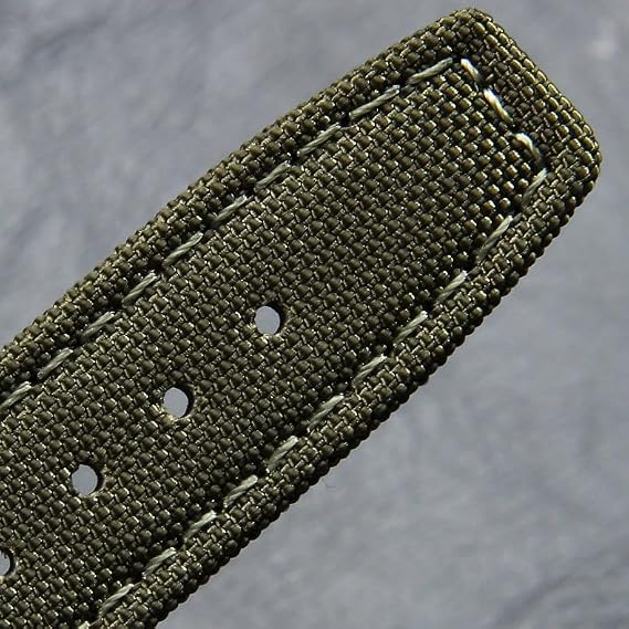 Durable Canvas & Leather Watch Band - Replacement Fabric Watch Strap for IWC Portofino Pilot Portuguese
