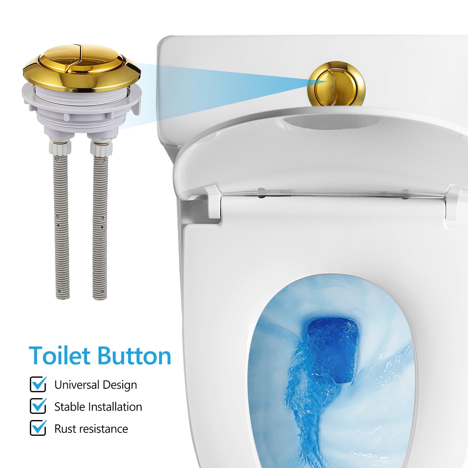 OSALADI Toiletten Druckknopf aus Abs mit Extra Langem Stangendesign Robuster Doppelspülknopf für Familien und Hotel Wc Spülkasten Zufällige Farbe