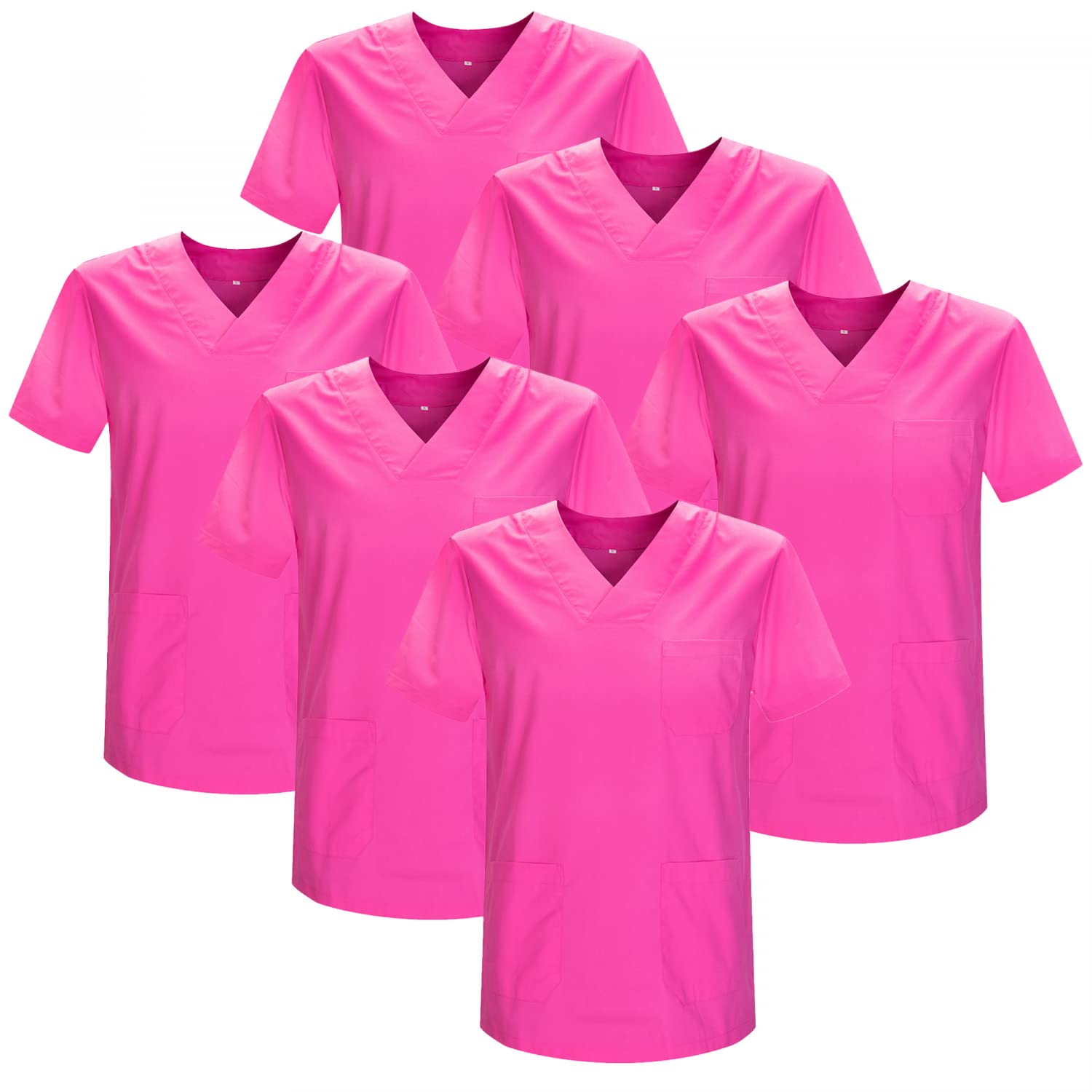 MISEMIYA - Pakiet 6 sztuk - Unisex medyczna medyczna pielęgniarka jednolite opieki zdrowotnej, Fuksja 21, M