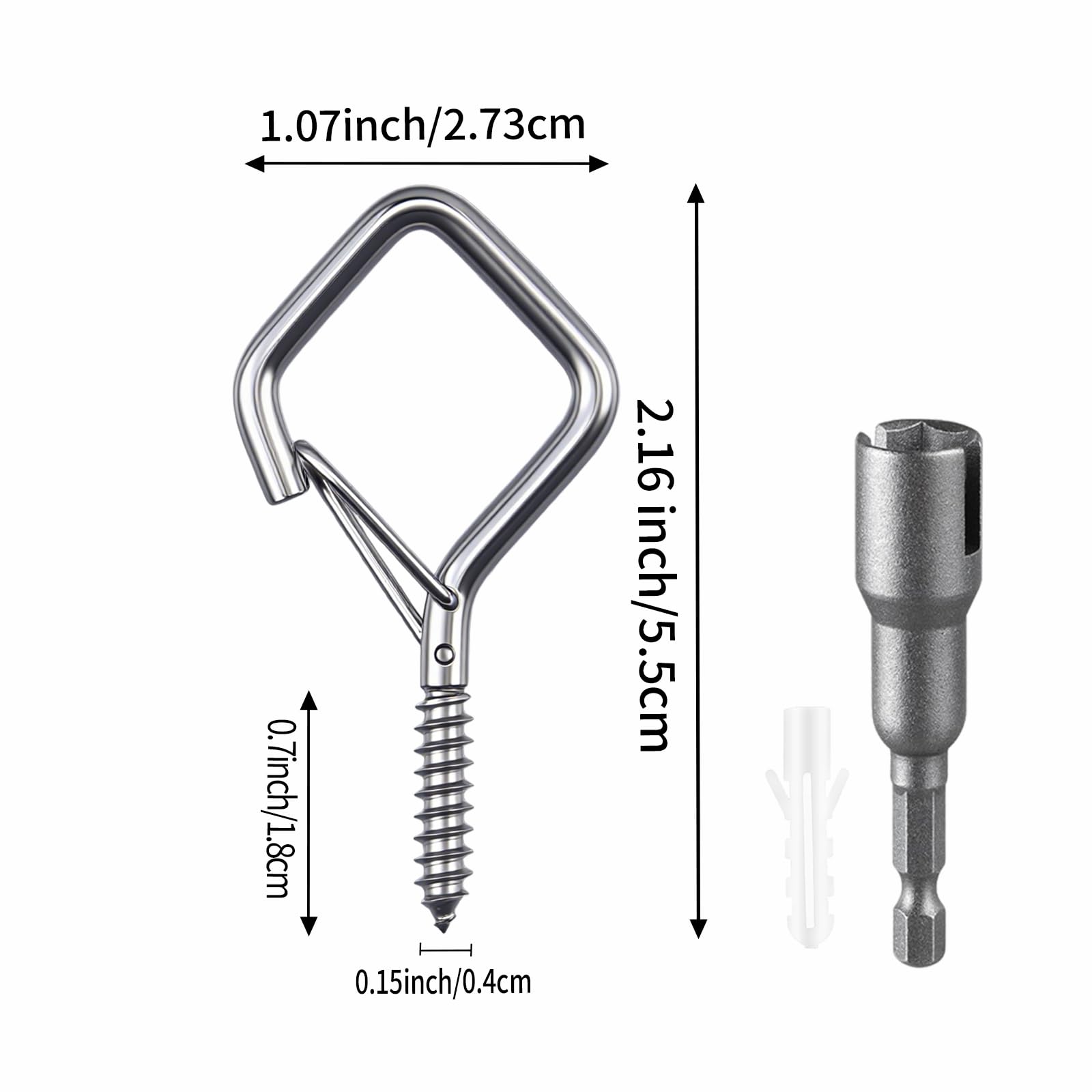 Stainless Steel Hooks - 25 Pack with Safety Buckle -2