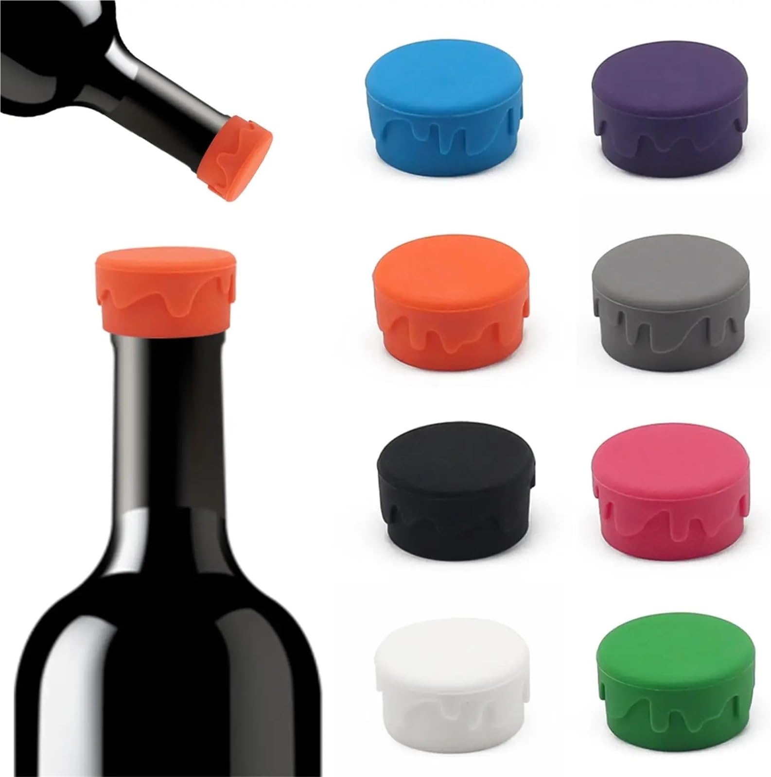 Bouchons de vin 40 pièces bouchons bouteille en Silicone d'étanchéité sous vide for Champagne cuisine barre outil garde frais