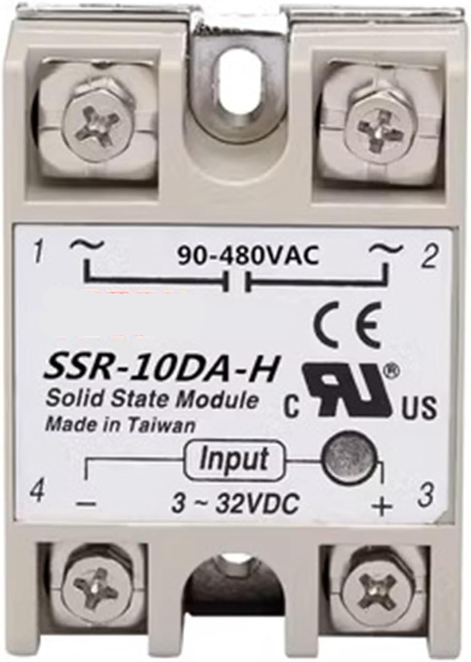 SSR-10DA-H SSR-25DA-H SSR-40DA-H SSR-50DA-H SSR-60DA-H SSR-75DA-H Solid State Relay Module 4-32V Input 90-480V AC(SSR-100DA-H)