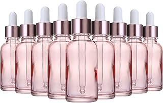 Xugoox Glass Dropper Bottles 12 Pack 1/2oz 15ml for Essential Oil Rose Gold Dropper Bottle Glass Vials Sample Dropper Bottle Containers for Essential Oil/Aromatherapy Blends/Chemical Liquid