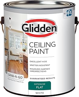 Glidden Interior Latex Ceiling Paint, White, Flat,1 gal