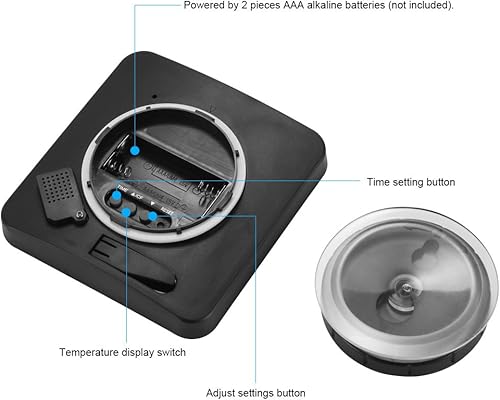Miniatura 6 de AOZBZ Shower Wall Clock, Digital Kitchen Timer with Alarm, Waterproof Touch Screen Timer, Temperature Humidity Display with Suction Cup Hanging Hole