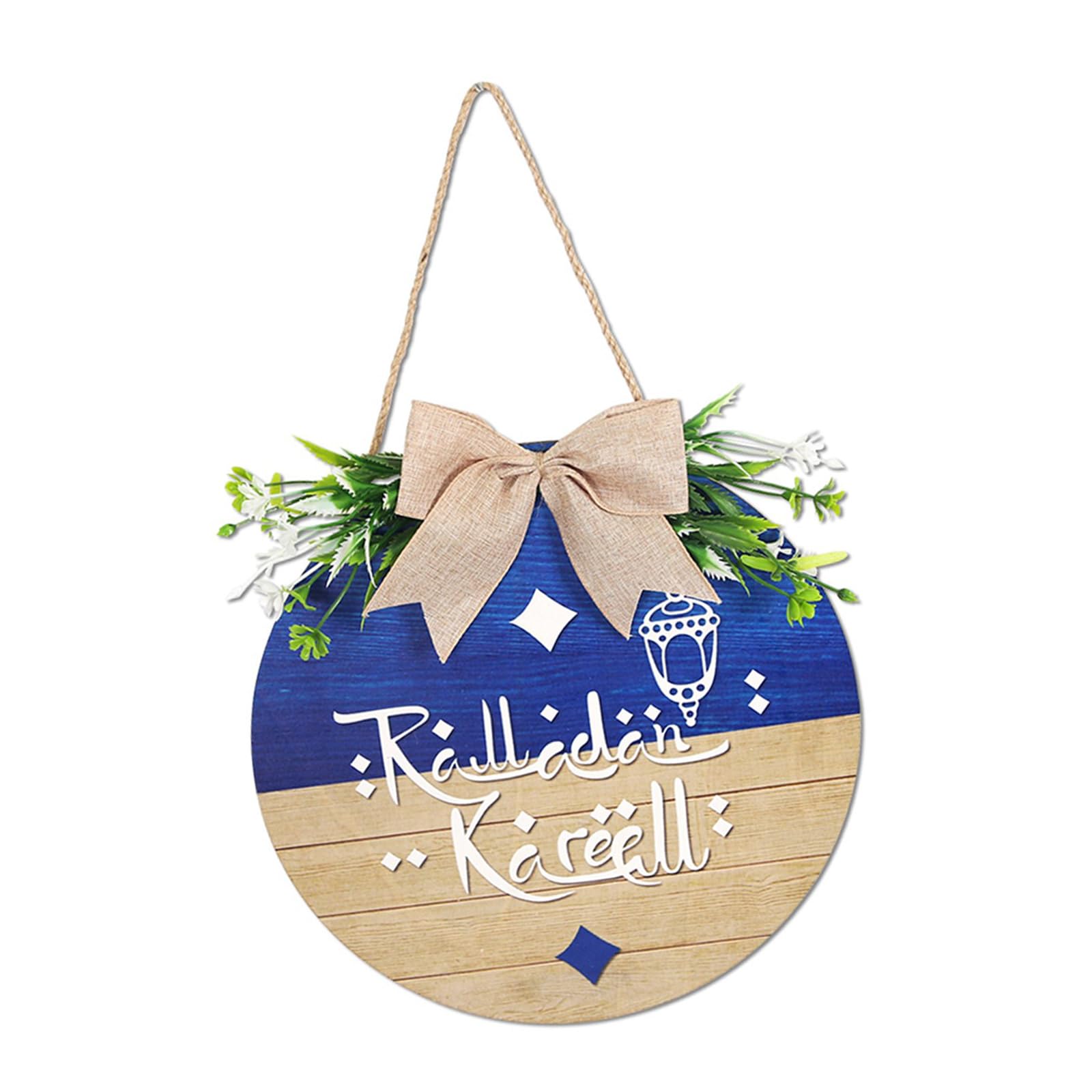 Middle Eastern Wooden Door Sign Festival Welcome Hanging Ornament for Living Room Bedroom Hanging Wall Sign