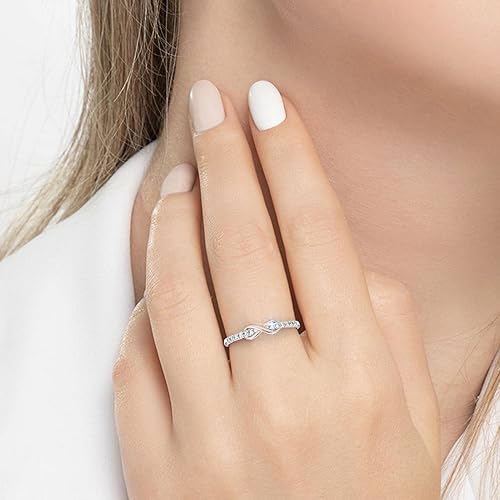 Vista 2 de Infinity s,Silver Zircon Joyería de moda Mujeres Señoras Regalo de cumpleaños de Navidad