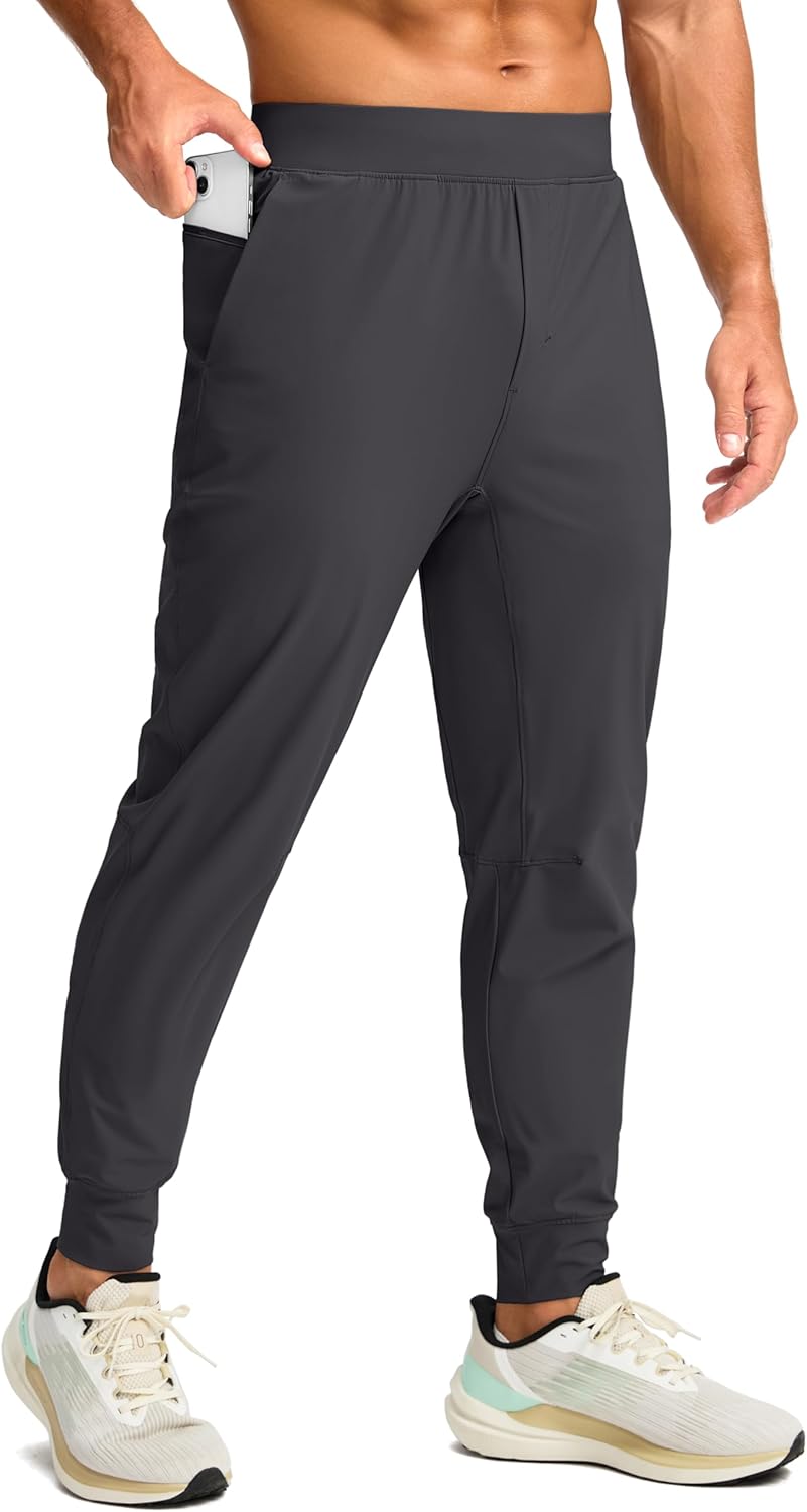 Soothfeel Men's Jogger Pants with Zipper Pockets Lightweight Athletic Workout Pants Gym Golf Joggers for Men Track Running