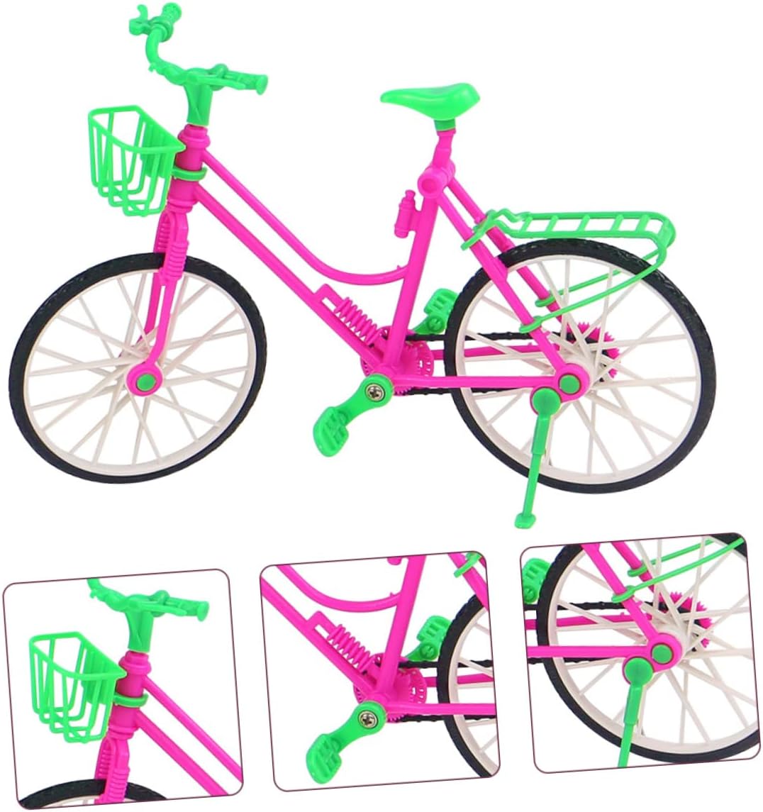 Miniature Plastic Bike Model for Solid Structure Decorative Doll Bicycle Safe Mini Decor Accessory Crafted with Fine Workmanship Color Random Random Color
