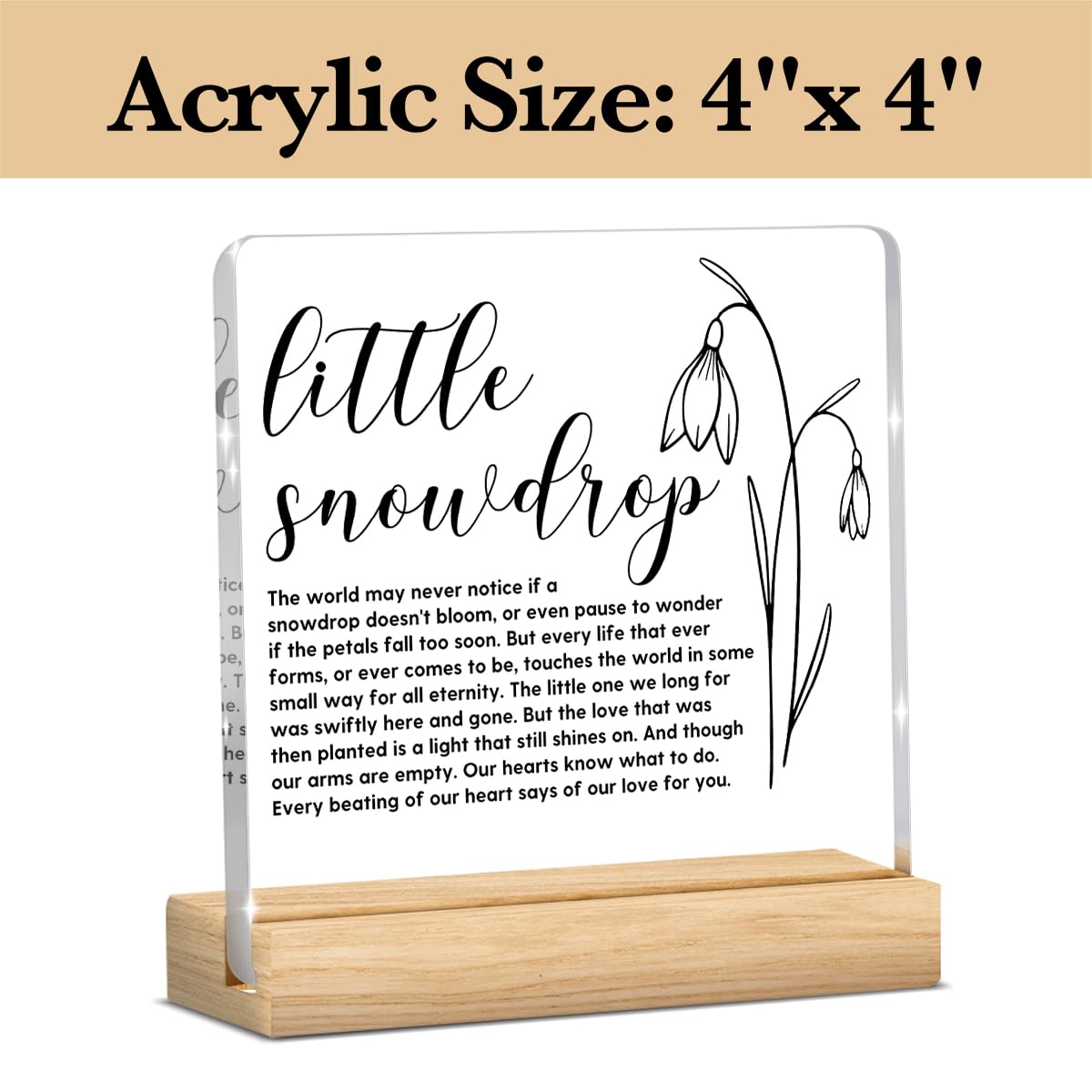 Miscarriage Gifts for Mothers, Memorial Sympathy Gifts for Loss of Baby Infant, Sympathy Gift for Loss of Loved One Baby, Acrylic Sign Remembrance Condolence Miscarriage Gift for Mom Dad Couple