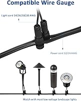 Vista 2 de SUNVIE Conectores de iluminación de paisaje, conector Fastlock de cable de bajo voltaje, conector de bajo voltaje impermeable de calibre 12-14