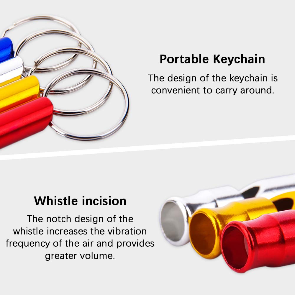 Lot De 36 Sifflets En Aluminium Fort - 3 Tailles Avec Porte-Clés - Pour Sport, Randonnée, Urgence