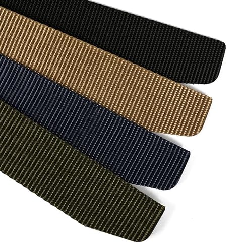 Motevia Men's Tactical Canvas Belt One Size Adjustable Eish Belt with Metal Buckle (Beige)