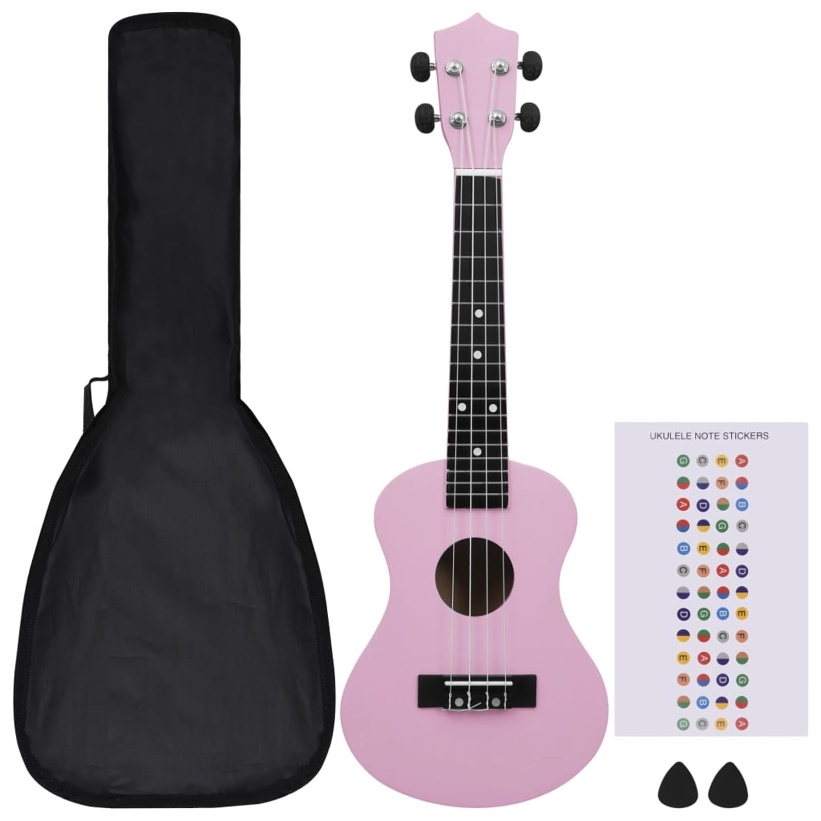 Homgoday Ukulele soprano con borsa per bambini, rosa, 58,4 cm, strumenti a corda