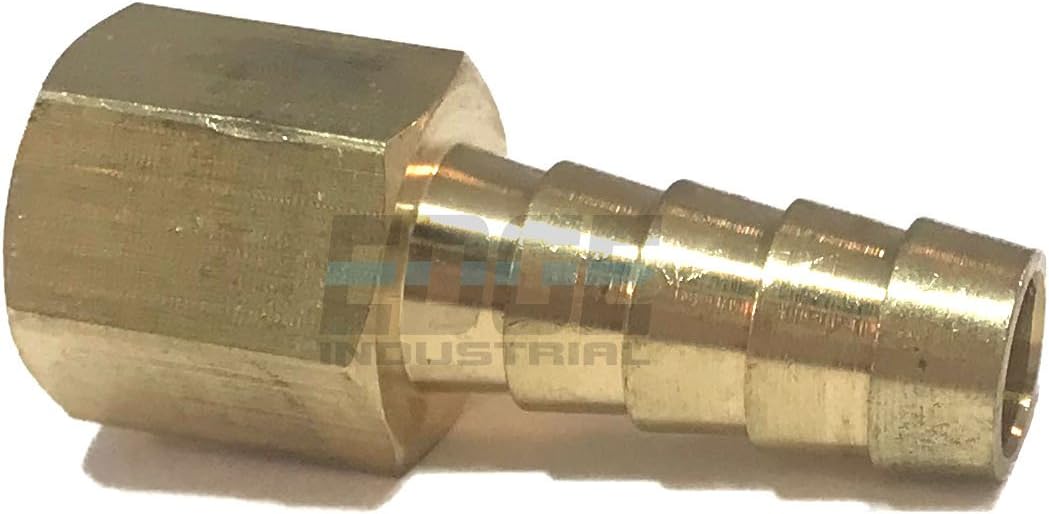 3/8 Hose ID to 1/4 Female NPT FNPT Straight Brass Fitting Fuel / AIR / Water / Oil / Gas / WOG (Qty 01)