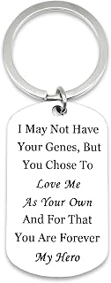 Father's Day Stepdad Gifts from Son Daughter Birthday Christmas for Men Bonus Dad Wedding Valentine's Day Retirement Gift Keychain for Stepfather Stocking Stuffers