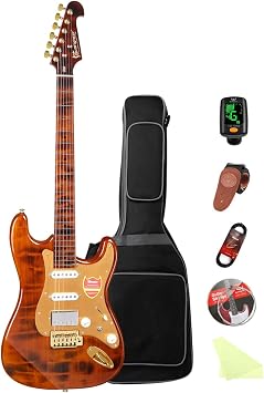 Bullfighter Electric Guitar Travel Guitar Set with Accessory Set ST Type for Adults Beginners Rock Pro Performance Electric Guitar Set D190