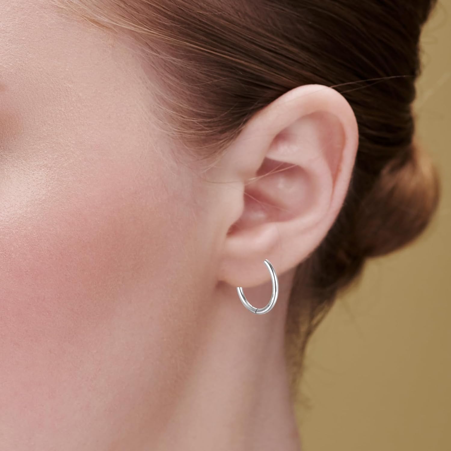 7 Pairs Stainless Steel Hoop Earrings for Women Men, Silver Small Stainless Steel Huggie Hoop Earrings Piercings Cartilage 8, 10, 12,14, 16, 18, 20 mm - Image 6