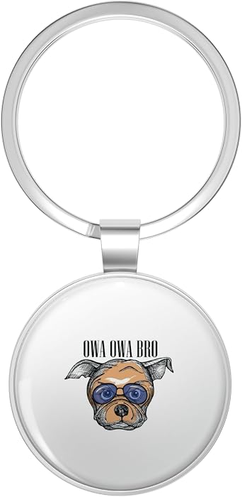 Owa Owa Bro Stainless Steel Keychain with Ring