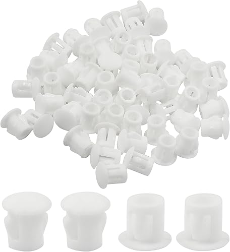 Murtenze 60 tapones de agujeros blancos  0.197 in 316 pulgadas de plástico tipo empotrado tapones de agujero a presión en tubo de bloqueo para