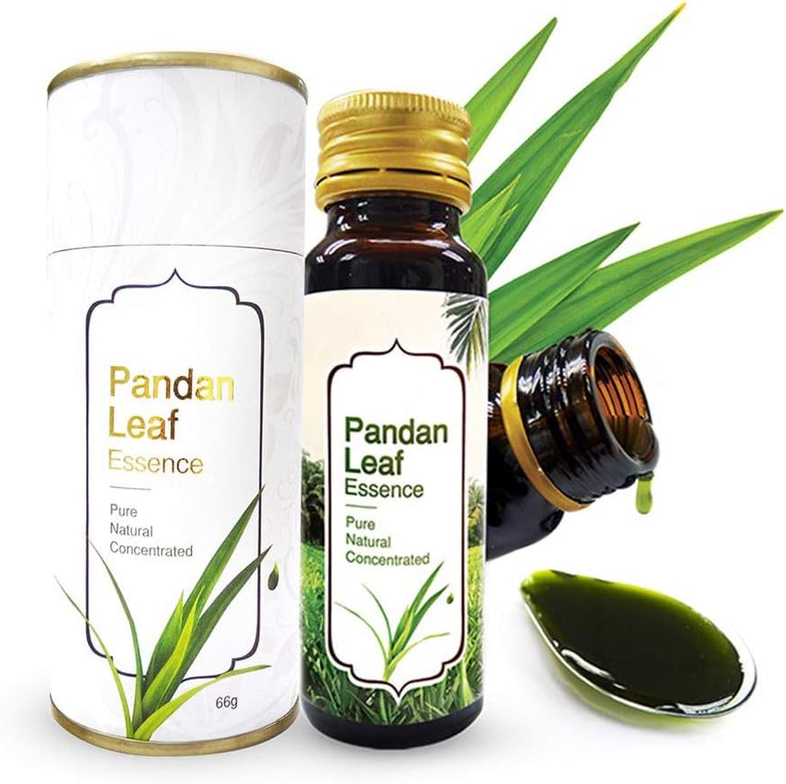 Vanilla of the East, Natural Asian Gourmet Beverage Ingredient, Natural Flavor, Natural Color Chlorophyll of Malaysia Souvenir Gift Pandan Liquid Extract Concentrate (66g)