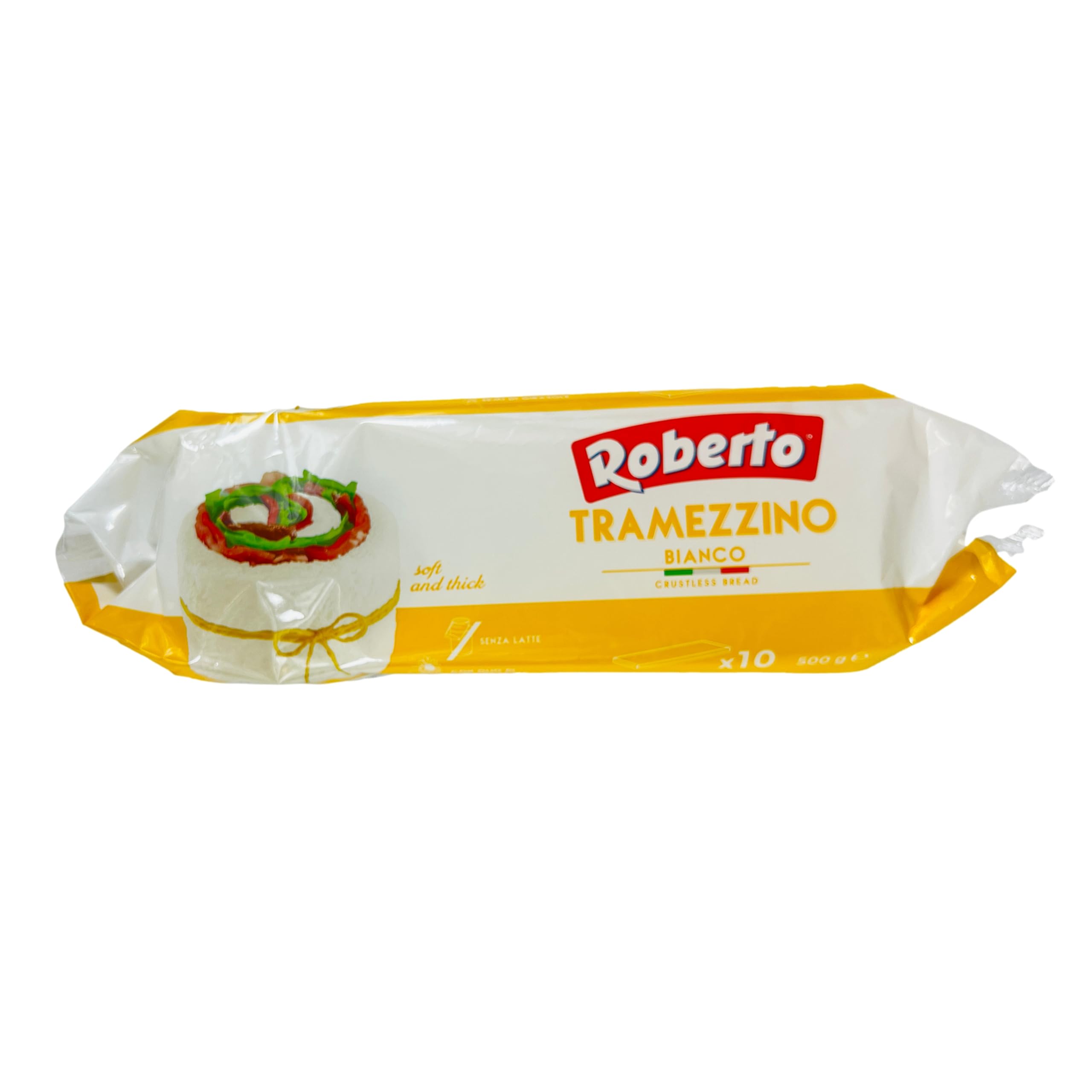 Roberto - 3er Pack Original italienisches Tramezzino Tramezzini Weißbrot - Weissbrot Tramezzone Tramezzinibrot (Toast ohne Rand, Rinde) in 500 g Packung