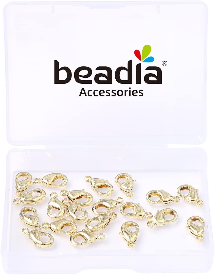 14K Gold Plated Lobster Clasps Non Tarnish 12mm 20pcs for Jewelry Making Findings - Image 4