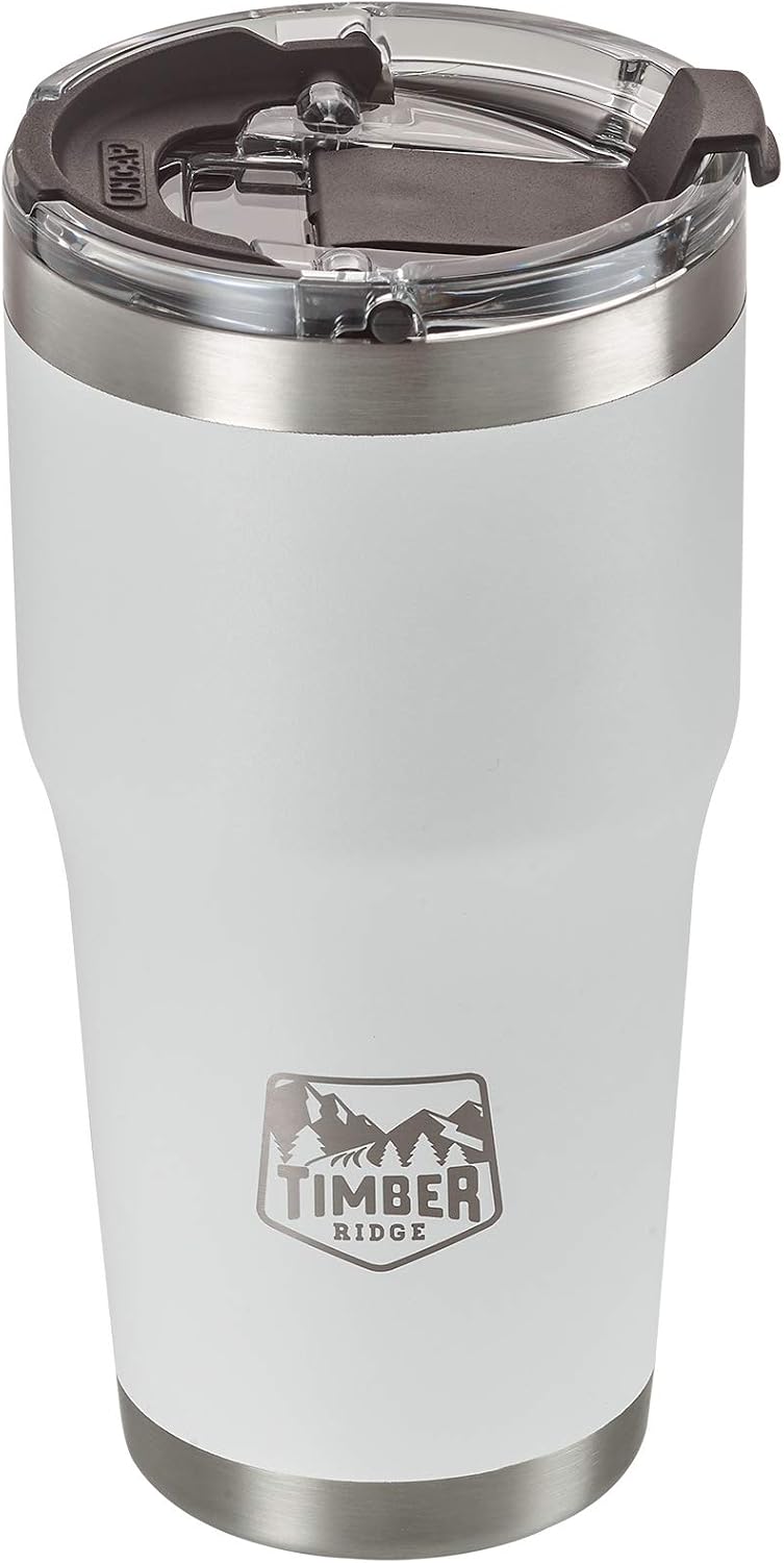TIMBER RIDGE 20 oz Insulated Tumblers, Stainless Steel Coffee Cup with Easy-Open Lid, Dishwasher Safe,Double Wall Vacuum