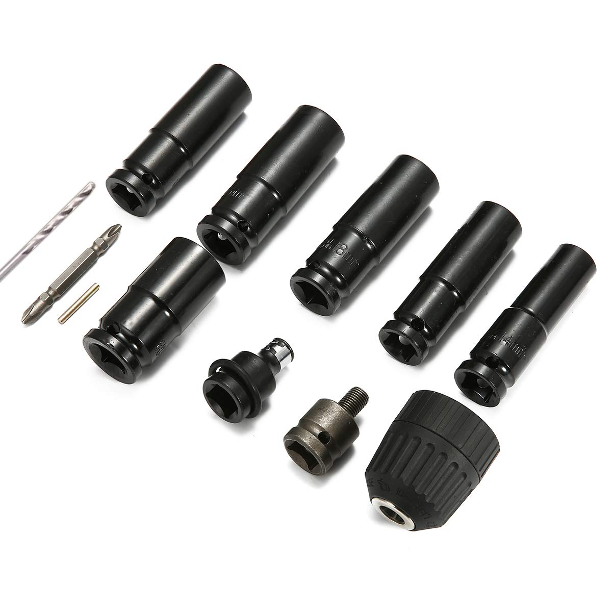 KingLan 12 szt. adapter cokołowy reduktor wiertła zestaw bitów elektrycznych akcesoria do urządzeń Impact Driver