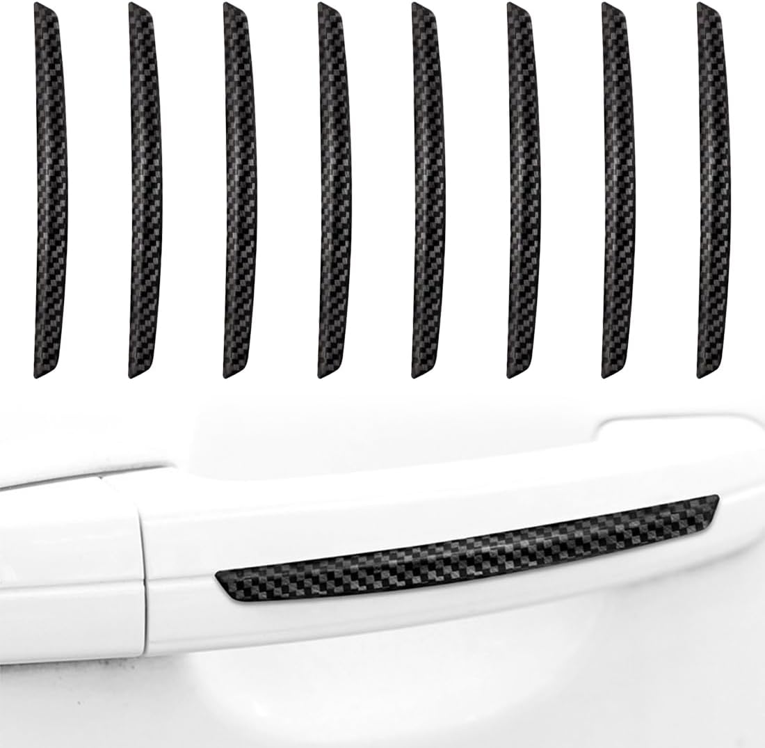 8 Pcs Universal Carbon Fiber Door Guard, Suitable for General Car Doors, Bumpers, Rear View Mirrors