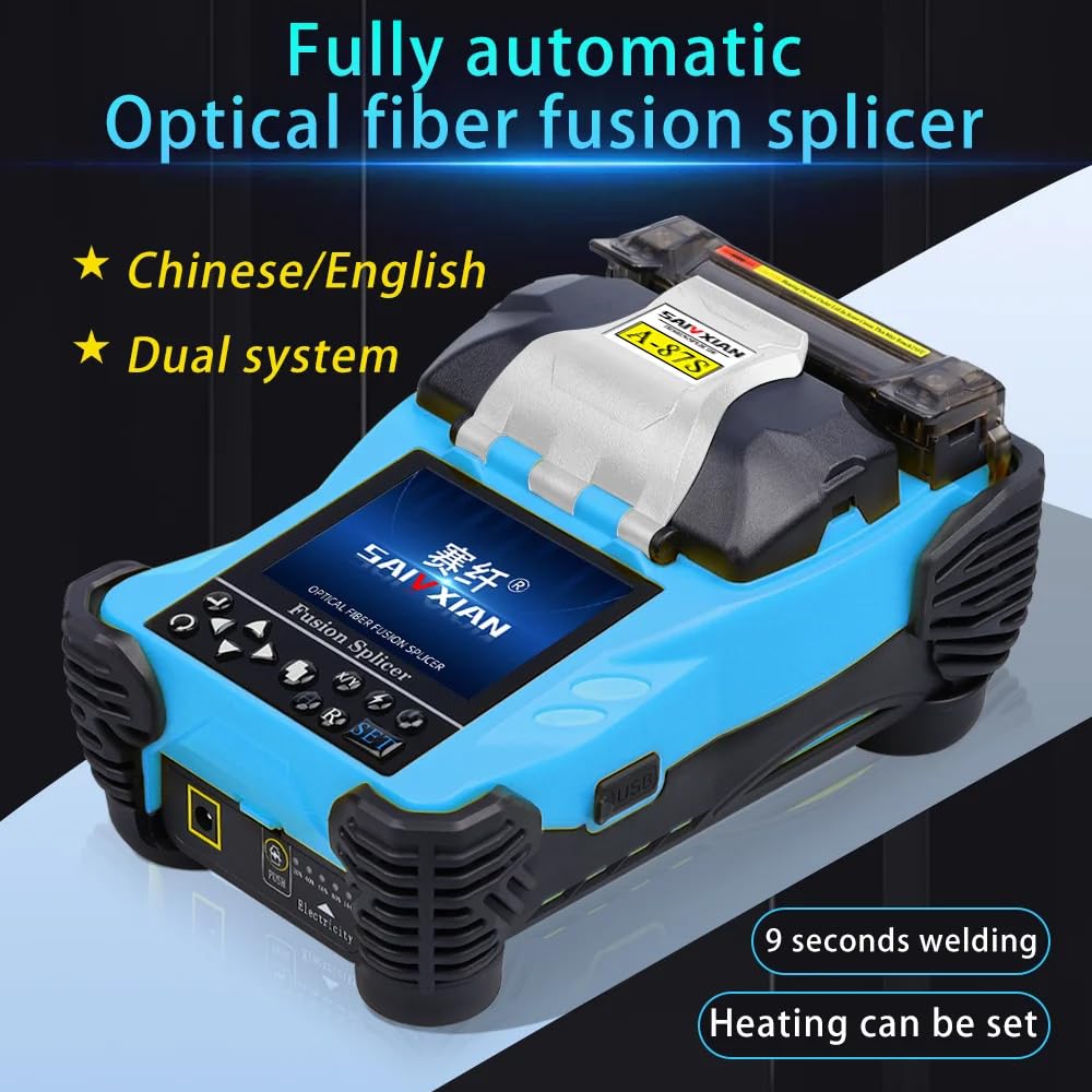 Empalmadora automática de fusión de fibra óptica con pantalla LCD para empalme de cables de aislamiento y múltiples pruebas
