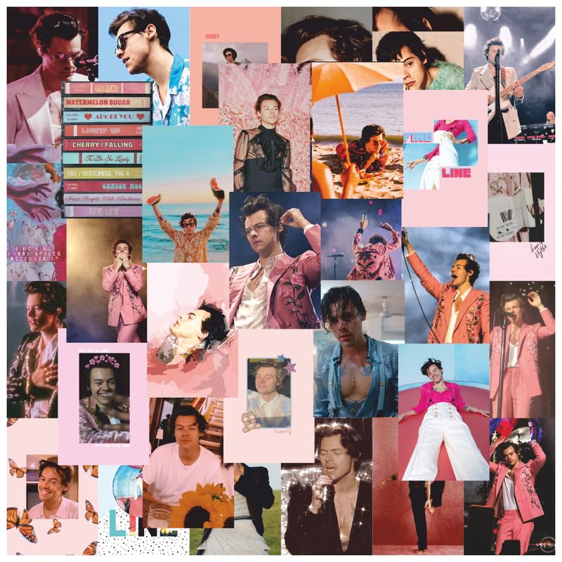 Image of POSTERONN Harry Styles Posters Set of 54 Songs Mini Poster Kit Sign of the Times As It Was Prints Size 8 x 6 cm Photo Cards for Phone Accessories Bedroom Office Room Decoration Display
