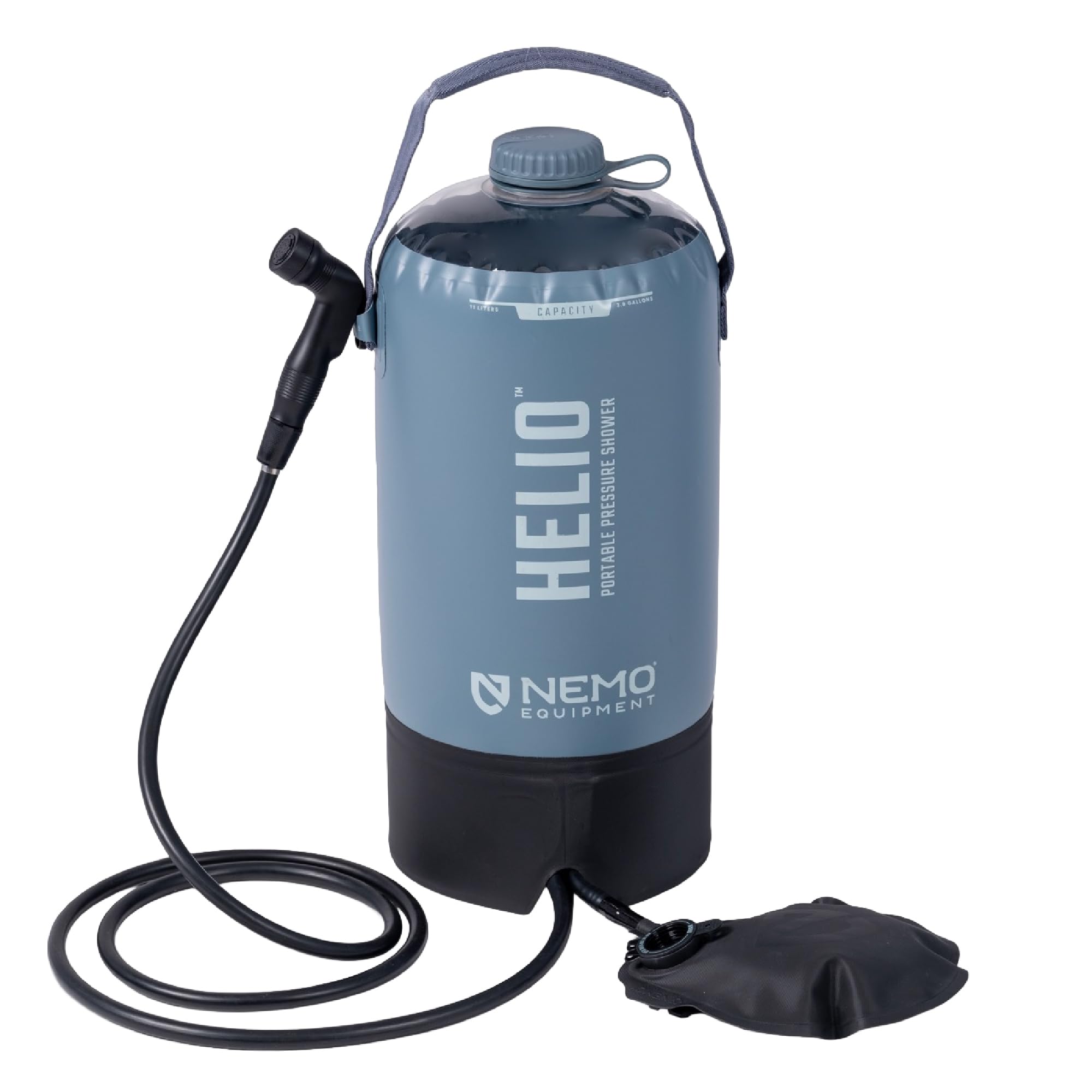 Nemo Equipment Helio Portable Pressure Shower - Fortress/Silt/Black - 11L