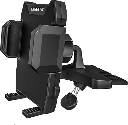 Miniatura 1 de EXSHOW Soporte de teléfono para ranura de CD de automóvil, reproductor de CD disponible con una sola mano, soporte para teléfono celular para iPhone