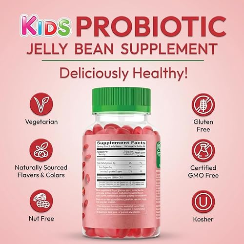 Miniatura 7 de Gomitas probióticas de gomitas para niños, suplementos probióticos para la salud digestiva, suplementos nutricionales vegetarianos, 120 gomitas de