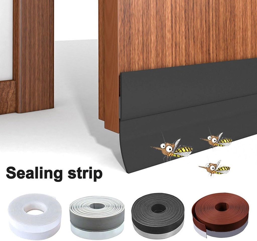 100cm Self-Adhesive PVC Door Bottom Sealing Strip - Weatherproof, Soundproof, and Dustproof Solution for Home and Office(Gray)