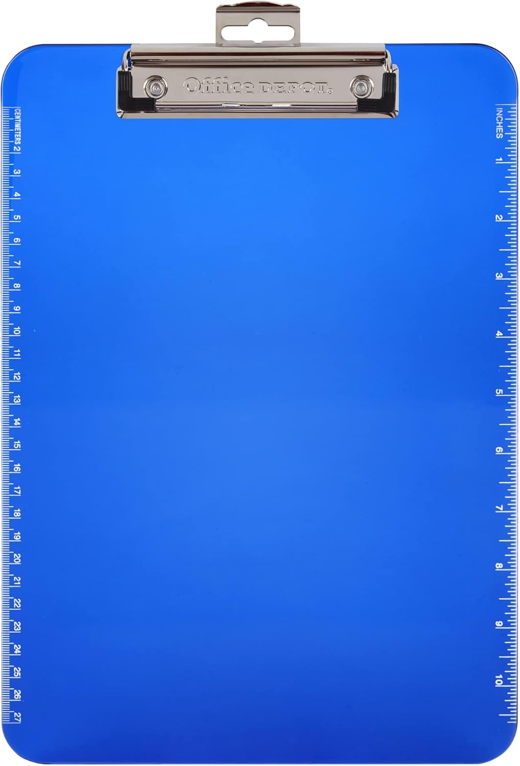 Office Depot&reg;ブランドのプラスチッククリップボード、ブルー。